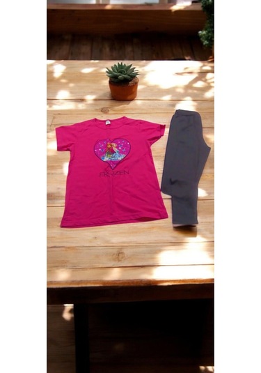 Tayt - T-shirt Takım Renkli