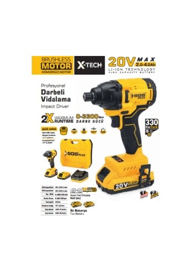 SGS 20 VOLT 4.0Ah DARBELİ VİDALAMA SETİ