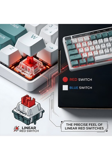 Gameagle 64 Tuşlu Rgb 3 Modlu Gaming Klavye Bluetooth + 2.4g + Type-c Şarjlı N-key Rollover, Anti Ghosting Oyuncu Klavyesi