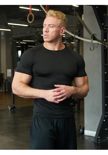 Igelek Spor Rashguard Kompresyon Tişört 376544002 Siyah