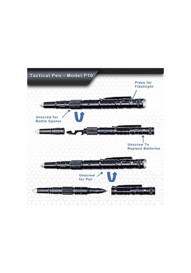 Ulzyvf Yüksek Kaliteli Createtech Taktik Suntek Siyah Kalem Feneri Siyah