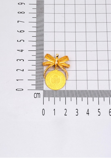 Bilezikci Çeyrek Altınlı 22 Ayar Fiyonklu Kolye Sarı Altın