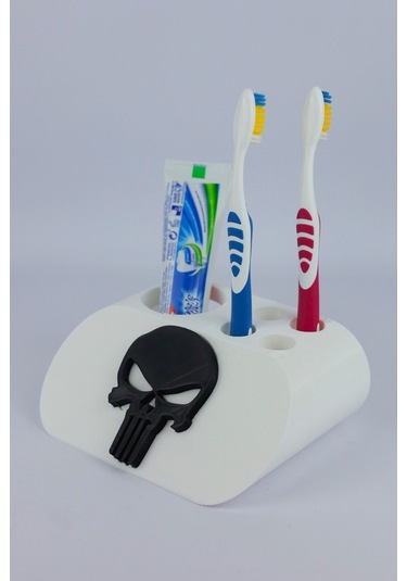 The Punisher - Dekoratif Diş Fırçalık Beyaz