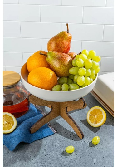 H&t Wood Sıcak Yemekler İçin Ayaklı Servis Standı 1 Adet 257576292 Açık Kahverengi