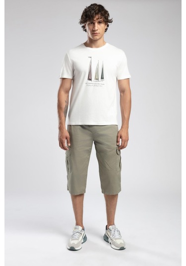 Lee Cooper Nelli Erkek O Yaka T-shirt Ekru-19934 Ekru