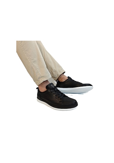 Voyager M012 Siyah-beyaz Hakiki Yumuşak Deri Erkek Ayakkabı Siyah - Beyaz