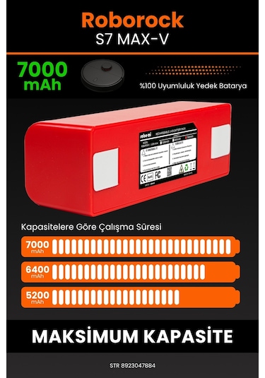 Roborock S7 Maxv Vacuum Robot Süpürge Bataryası 7000.mah
