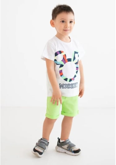 Mickey Mouse Lisanslı Erkek Çocuk Alt Üst Takım Mc17281 Beyaz