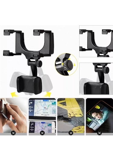 Carub Araç Telefon Tutucu Dikiz Aynası Navigasyon Telefon Tutucu