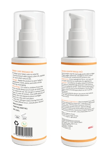 Bebek Bakım Ve Masaj Yağı Organik - Doğal İçerik 50ml