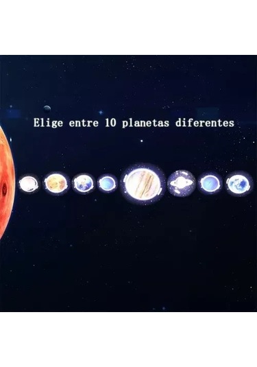 Maiyame Kara Kasa Akrilik Perde 10 Gezegenli Evren, Yıldız, Galaksi, Dünya Işıklı Projeksiyon Lambası