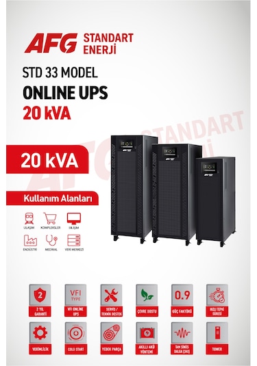 20 Kva Trifaze Online Ups Std 33 Model Kesintisiz Güç Kaynağı
