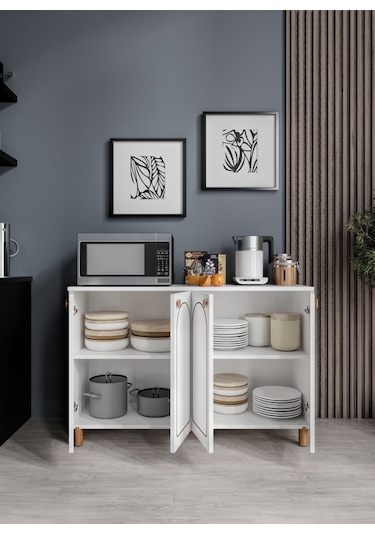 Stella Çok Amaçlı Bohem Dolap Ceviz-beyaz