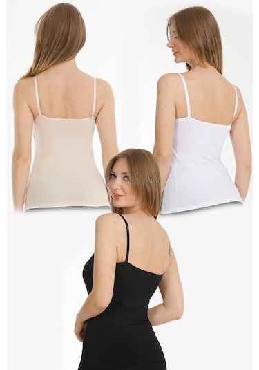 3lü Hamile Emzirme Atleti Siyah - Beyaz - Ten