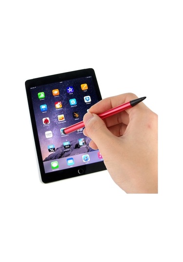 Rogfer Dirençli Kapasitif Dokunmatik Ekran Hassas Dokunmatik Çift Uçlu Stylus Kalem Kırmızı