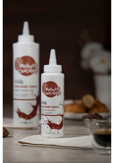 Melwiss Chocolate Sütlü Çikolata Sosu - Waffle Krep Pankek Sosu 330 G