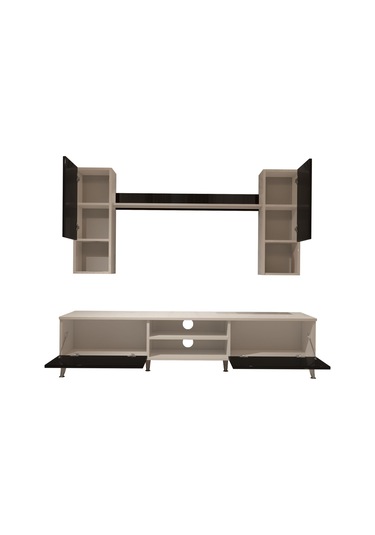 Decoraktiv Eko 5da Mdf Dvd Silver Tv Ünitesi Tv Sehpası Beyaz - Siyah