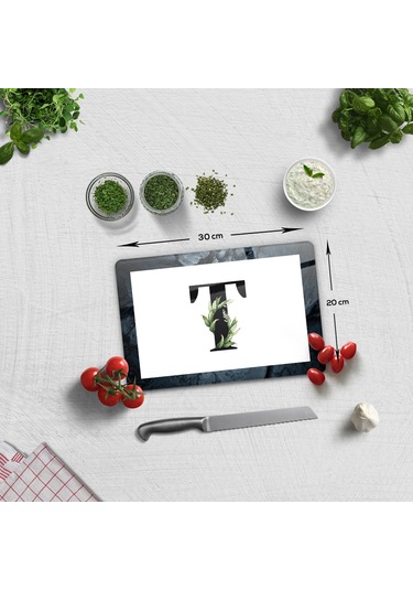 Decorita Cam Kesme Tahtası - Cam Kesme Tablası Harfli Tasarım T 20 CM x 30 CM