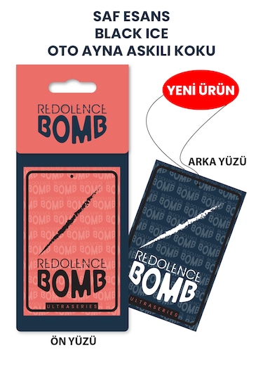 Oto Ayna Askılı İpli Kalın Karton Blck Ice Koku 10x6,5cm Safesans