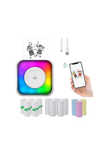 C31 Taşınabilir Kablosuz Bluetooth Termal Etiket Yazıcısı, Baskı Kağıdı Seti Seti