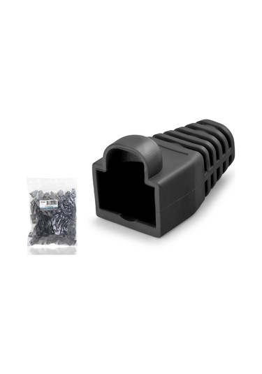 Rj45 Konnektör Papuç - 100 Adet Siyah / Ekonomik Poşet Paket Nd2429
