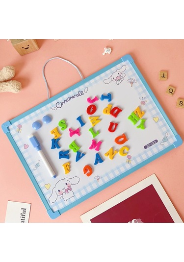 Snapbuy Sanrio Temalı Kuromi Seçenekli Silinebilir Mıknatıslı Yazı Tahtası Harf Ve Rakamlı, Duvara Asılabilir Mavi