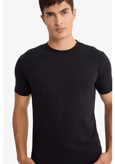 Defacto Slim Fit Dar Kesim Bisiklet Yaka Üst D3515ax25wnbk81 Siyah