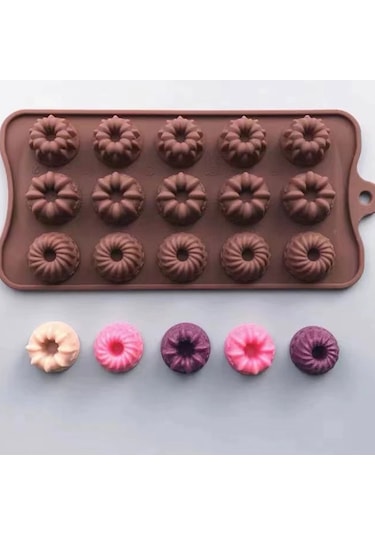 Silikon Kek Kalıp Minik Donut Kalıbı Şeker Hamuru Jelibon Silikon Kalıbı Çok Renkli