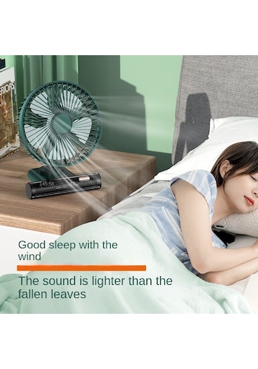 Usb Şarjlı Mini Elektrikli Masa Vantilatörü, Dönen Başlık Beyaz,