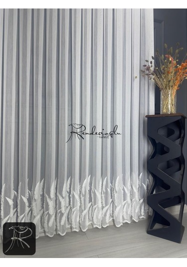 Tül Perde Brillant Marka Püsküllü Etek Geniş İşleme Bakpüs Desen Püskül3