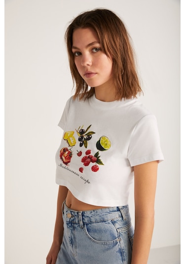 Ethıquet SERENE Kadın Beyaz T-Shirt