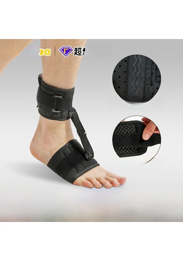 Qingmipy Ayak Aşağı Doğru Eğilmesi, İç/dış Dönmesi İçin Tutturucu, Solunumlu Rehabilitasyon Ayak托su, Ayak Tabanı Fasiyiti İçin Ayak Desteği Kemer Siyah, Tek Adet, Universal Beden, Ayarlanabilir Boyut