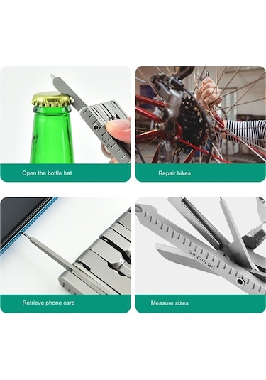 Fortunelane Yüksek Kalite Çelik Katlanabilir Pense - Ev & Doğa İçin 25 Araçlı Set