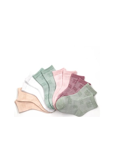 Deo Kız Çocukları İçin 12'li Ağ Desenli Çorap Seti 455811356 Pembe