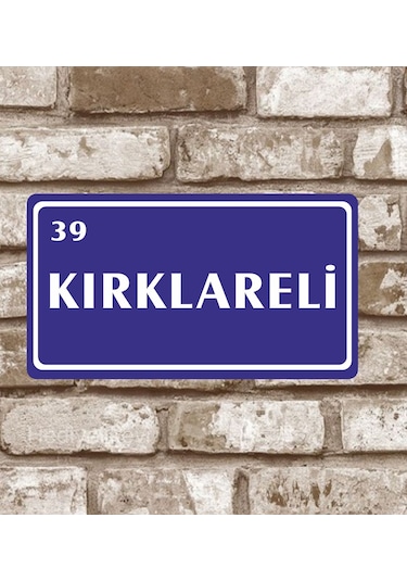 Kişiye Özel Metal Plaka Kırklareli 39 Retro Poster (29X15)