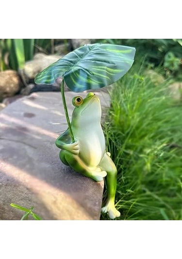 Bahçe Kurbağa Heykeli - Dayanıklı Reçine, Renkli Ve El Yapımı Dekor