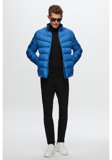 Ds Damat Slim Fit Mavi Rüzgar Geçirmez Elyaf Dolgulu Mont 1HF07ORT01940 Mavi
