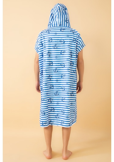 Anchor Yetişkin Sörf Panço Kapüşonlu Plaj Havlusu SM Beden