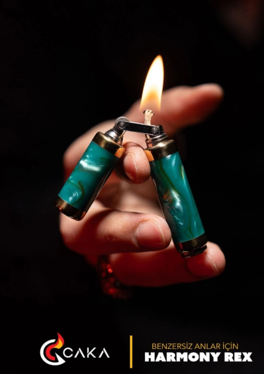 Caka Lighter Harmony Rex Su Yeşili Benzinli Çakmak Yeşil