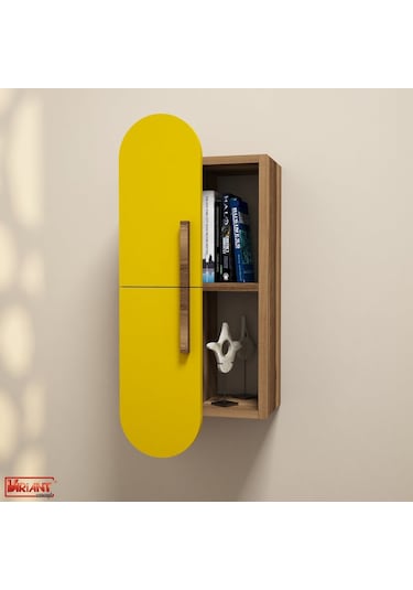 Variant Rose Duvar Rafı - Ceviz / Sarı