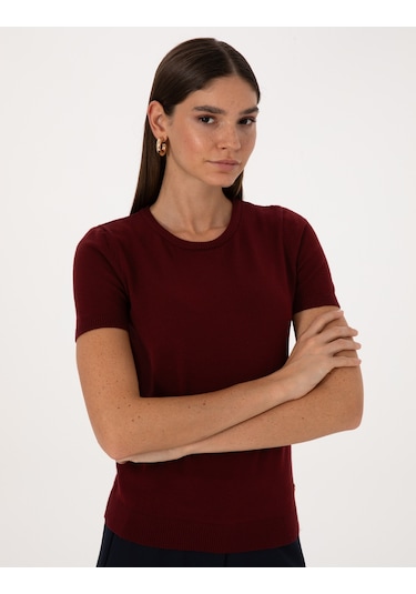 Pierre Cardin Kadın Vişne Kazak /triko 50316341-vr223 Vişne