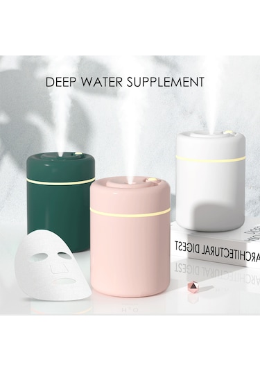 Xindoker Araç İçin Usb Beslemeli 180ml Buharlandıran Nemlendirici, Gece Lambası Ve Otomatik Kapanma Özelliği, Sürekli/aralıklı Buhar Modu, Beyaz