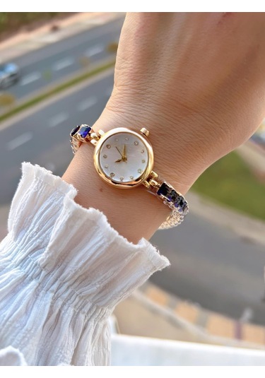 Coliseum Çelik Ve Taşlı Kordon Vintage Seri Küçük Kasa Özel Tasarım Kadın Kol Saati Sp.8933.m3 Sarı