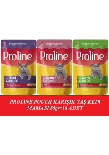Proline Pouch Karışık Yaş Kedi Mama 18 X 85 Gr