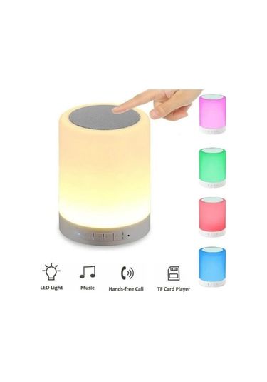 Yeni Akıllı Müzik Lambası Bluetooth Hoparlör 7 Renk Led Işıklar Mic Tf İle Kablosuz Taşınabilir Subwoofer