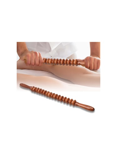 Suntek Ahşap Masaj Silindiri Çubukları Göbek Bel Uyluk Kahve Kahverengi