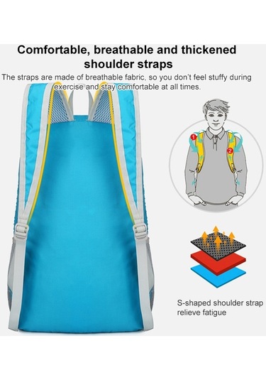 Sones Haweel Yürüyüş Taşınabilir Katlanabilir Sırt Çantası Büyük Kapasiteli Omuz Çantası Mavi