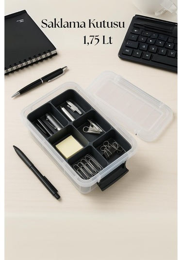 1,75 L Şeffaf Saklama Kutusu & Organizer Düzenleme Kutusu Şeffaf