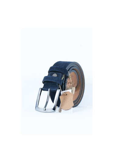 Hakiki Süet Deri Erkek Kemer Lacivert 4 Cm Lacivert