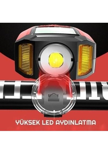Forte Gt 3 In 1 Bisiklet El Feneri 5 Led Fonksiyonlu Km Sayaçlı Su Geçirmez Far Mavi